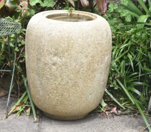 Antique Natsume (Tea Caddy) Granite Garden Basin Width:630mm