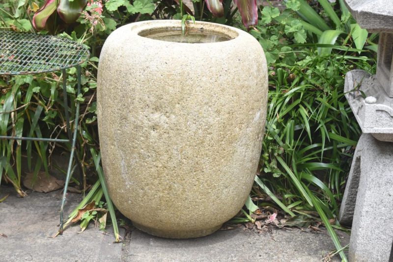Antique Natsume (Tea Caddy) Granite Garden Basin Width:630mm