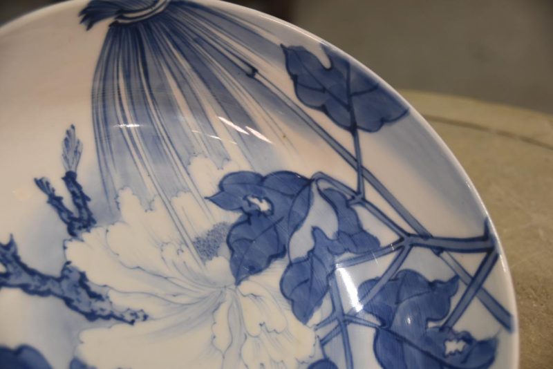 Blue and White Porcelain Bowl decorated with Magnolia's Width:240mm - Image 2