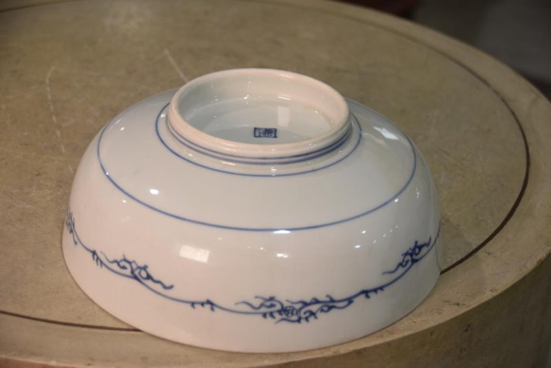 Blue and White Porcelain Bowl decorated with Magnolia's Width:240mm - Image 6