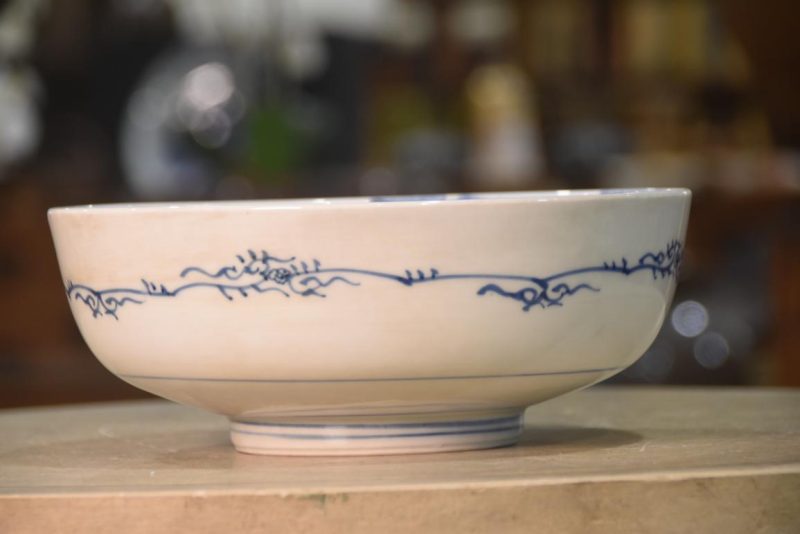 Blue and White Porcelain Bowl decorated with Magnolia's Width:240mm - Image 5