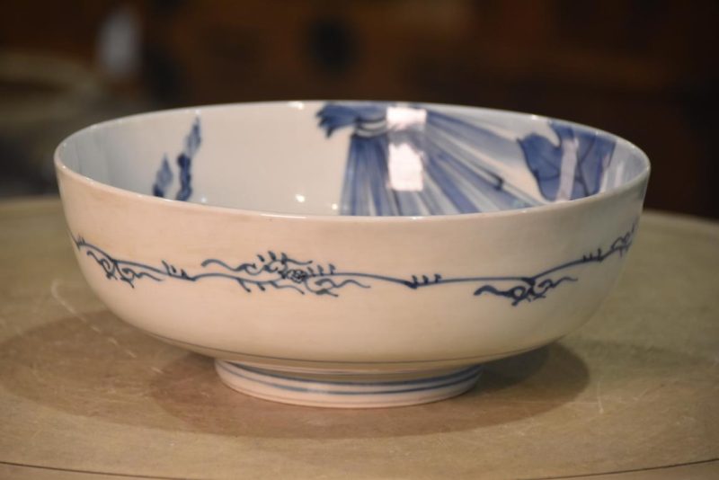Blue and White Porcelain Bowl decorated with Magnolia's Width:240mm - Image 4