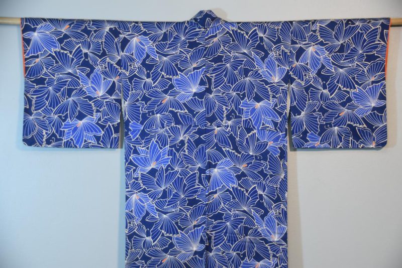 Blue Butterfly Silk Furisode Kimono - Image 6