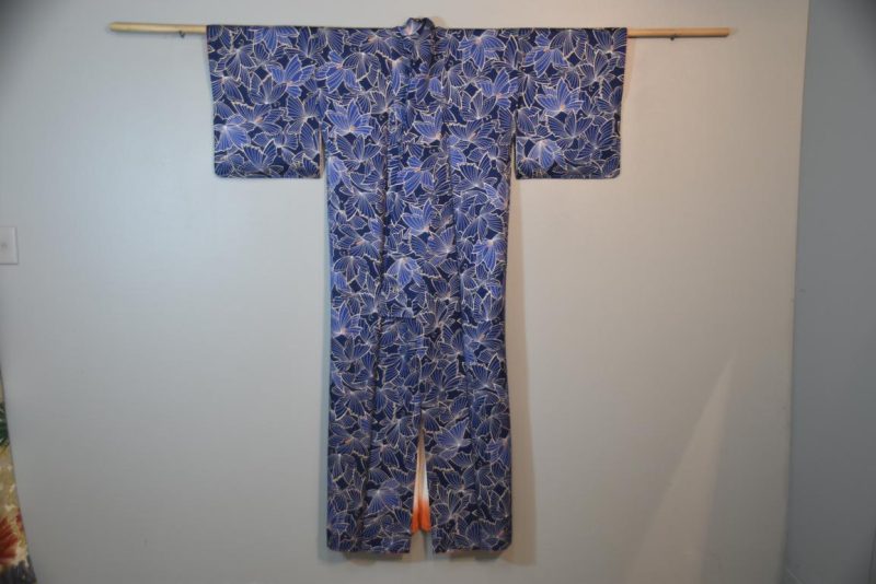 Blue Butterfly Silk Furisode Kimono - Image 4