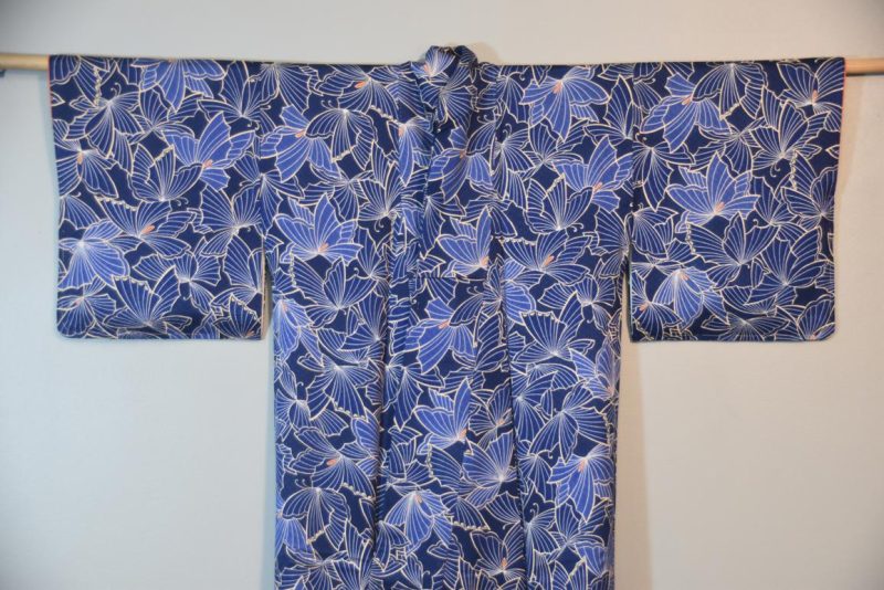 Blue Butterfly Silk Furisode Kimono - Image 7