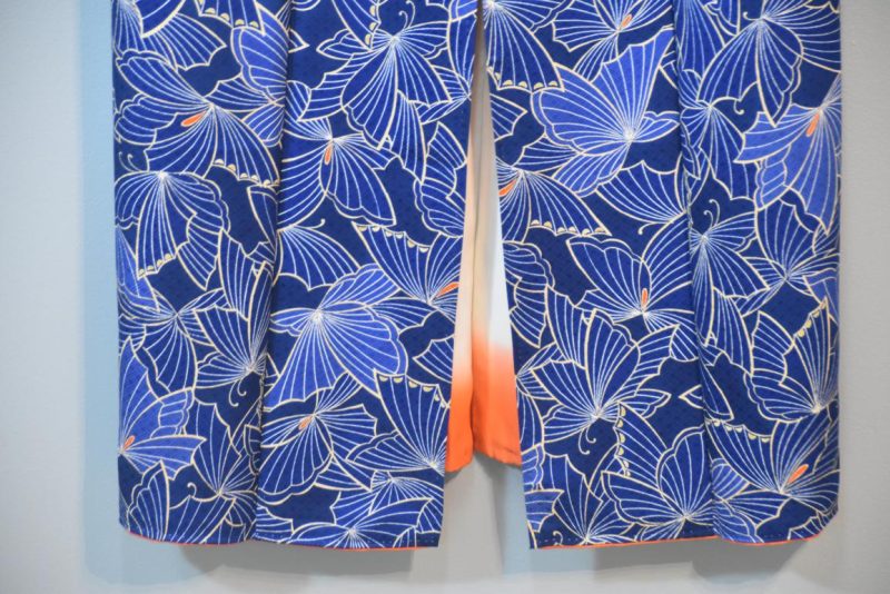 Blue Butterfly Silk Furisode Kimono - Image 5