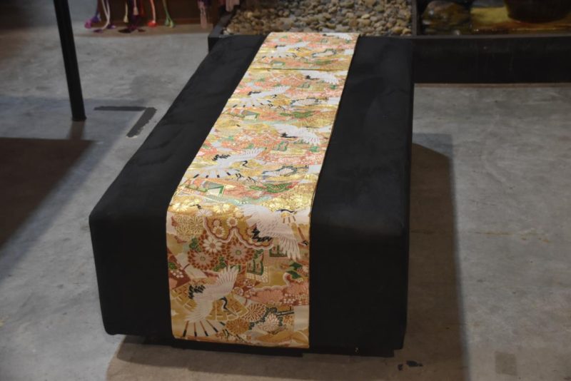 Vintage Obi Sash /Table Runner Gold and Cream Length:4000mm