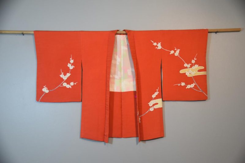 Vintage Japanese Silk Haori with Cherry Blossoms - Image 3