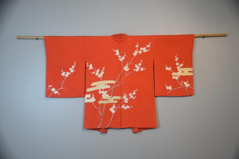 Vintage Japanese Silk Haori with Cherry Blossoms