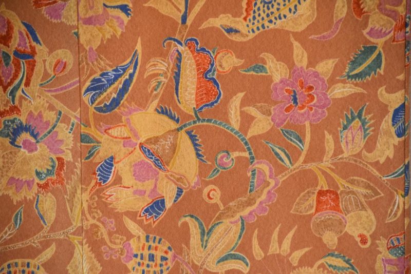 Stylised Flowers on Japanese Silk Crepe Kimono - Image 2