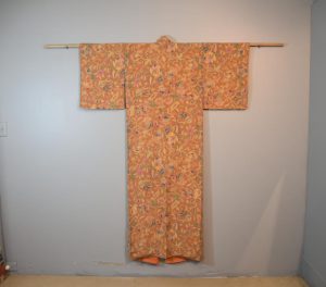 Stylised Flowers on Japanese Silk Crepe Kimono