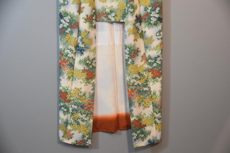 Summer Flowers on Japanese Silk Crepe Kimono - Image 5
