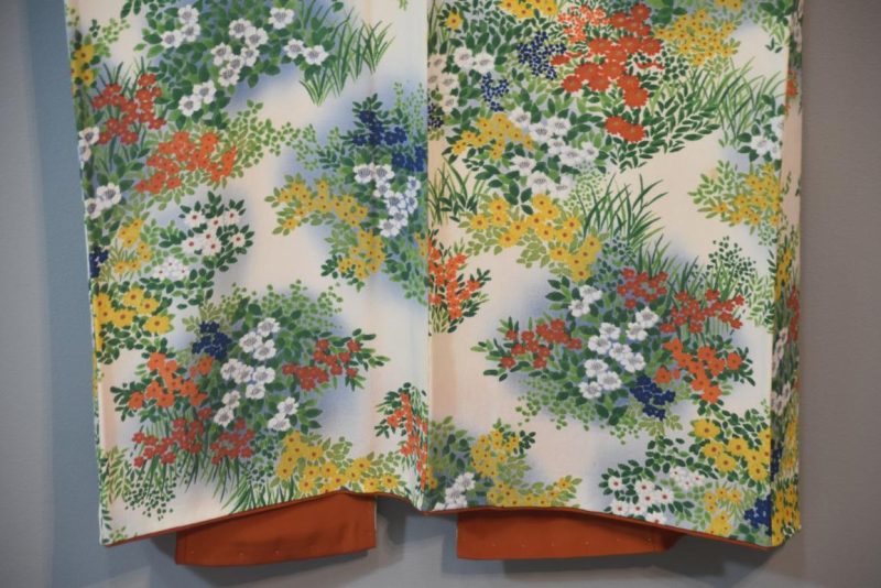 Summer Flowers on Japanese Silk Crepe Kimono - Image 6