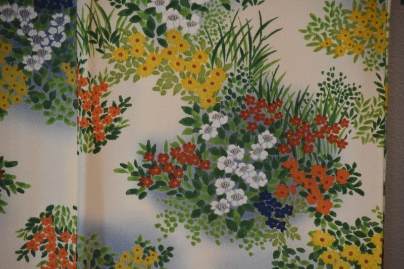 Summer Flowers on Japanese Silk Crepe Kimono - Image 2