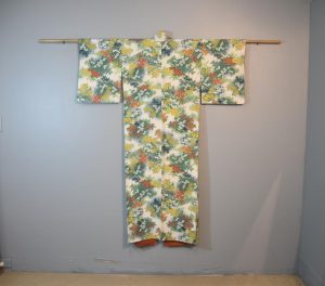 Summer Flowers on Japanese Silk Crepe Kimono