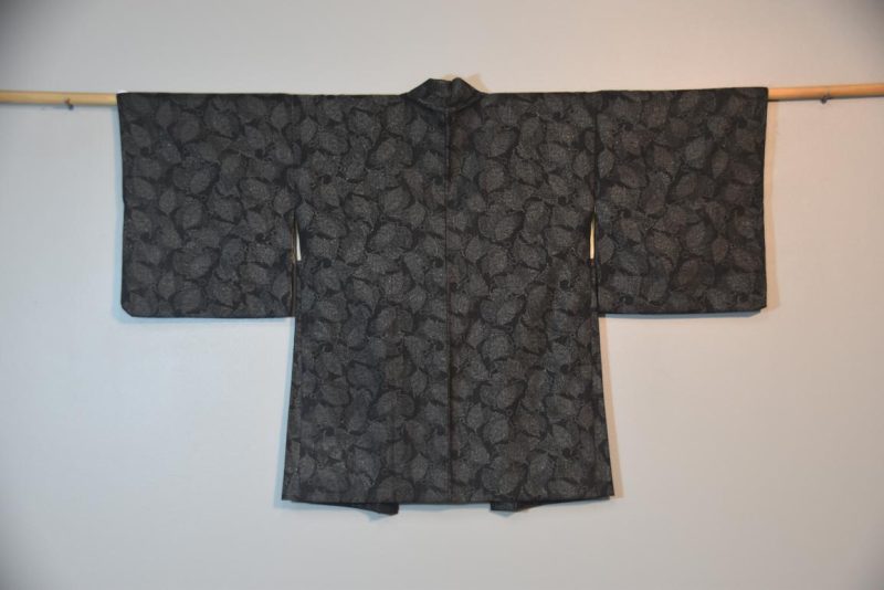 Silk Vintage Haori Jacket with Silver Thread