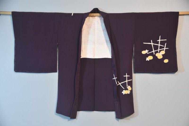 Purple Silk Haori Jacket - Image 3