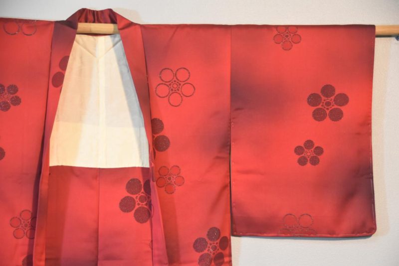 Rich Red Silk Haori Jacket - Image 3