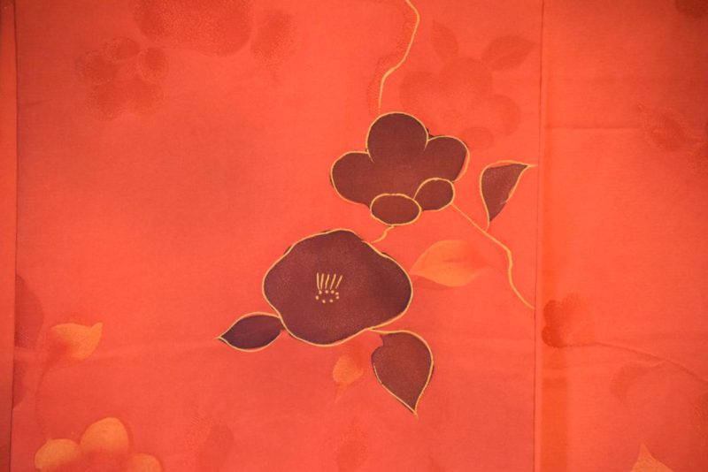 Red Floral Silk Jacquard Japanese Haori Jacket - Image 2