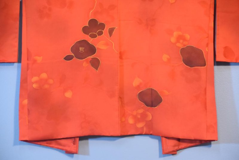 Red Floral Silk Jacquard Japanese Haori Jacket - Image 10
