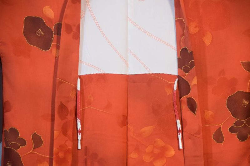 Red Floral Silk Jacquard Japanese Haori Jacket - Image 4