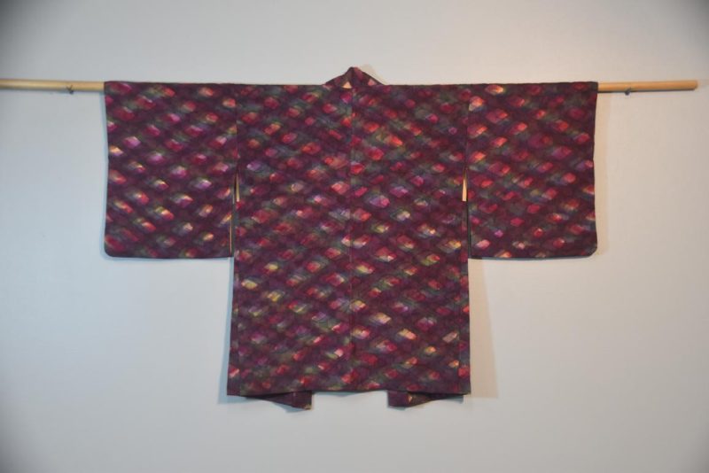 Geometric Watercolour Silk Japanese Haori Jacket