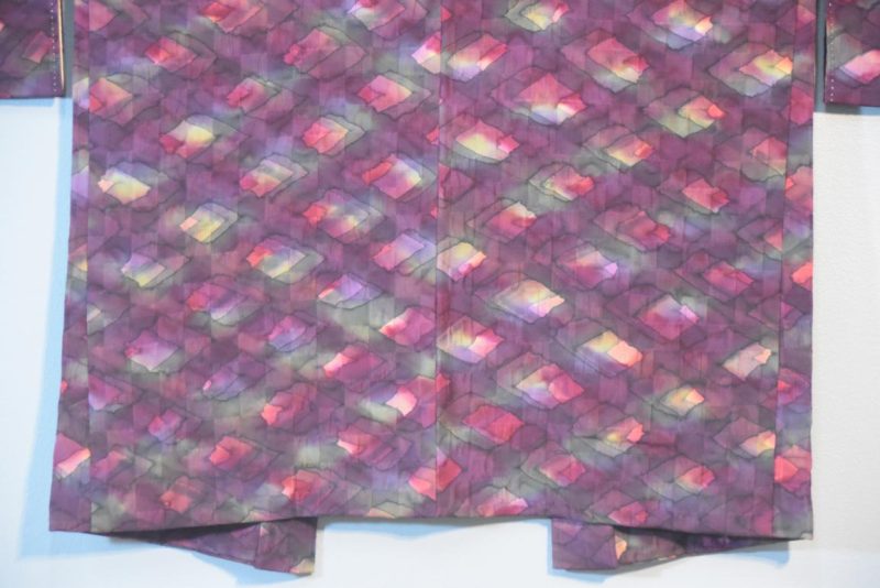 Geometric Watercolour Silk Japanese Haori Jacket - Image 10
