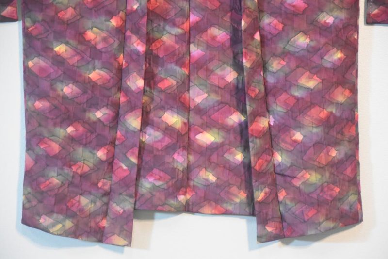 Geometric Watercolour Silk Japanese Haori Jacket - Image 7