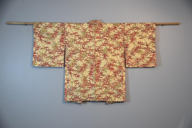 Bamboo Design Japanese Silk Haori Jacket