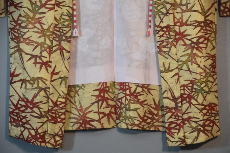 Bamboo Design Japanese Silk Haori Jacket - Image 7