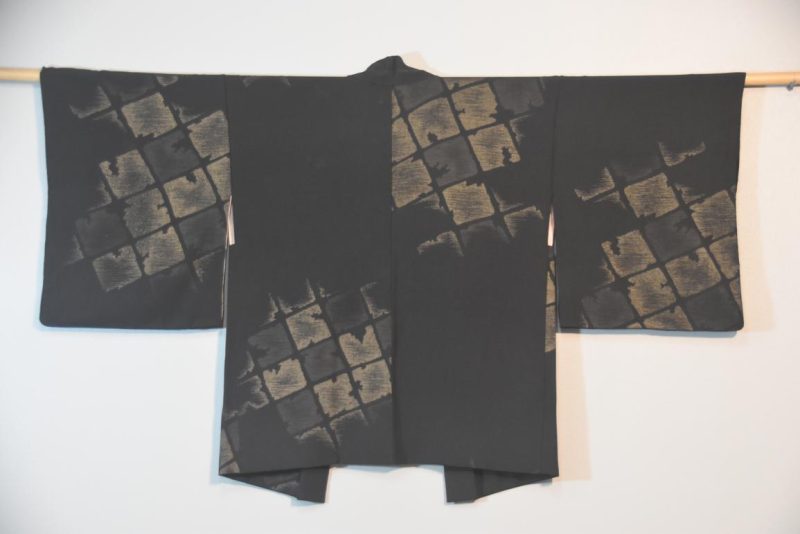 Metallic Thread Geometric Japanese Silk Haori Jacket - Image 6