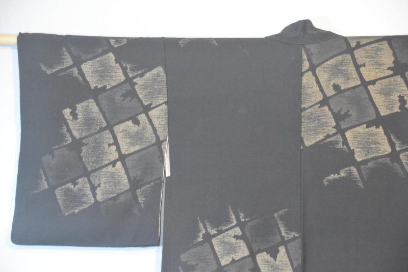Metallic Thread Geometric Japanese Silk Haori Jacket - Image 8