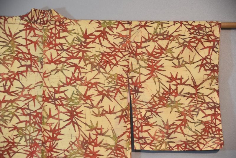 Bamboo Design Japanese Silk Haori Jacket - Image 9