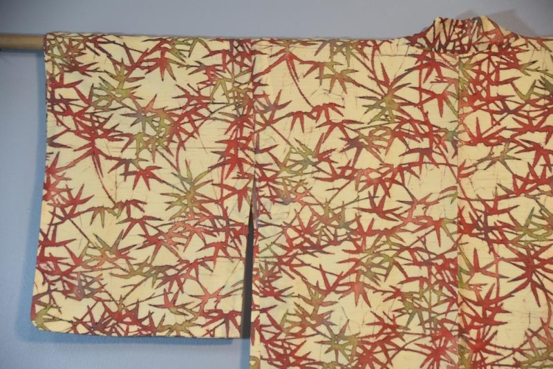 Bamboo Design Japanese Silk Haori Jacket - Image 8
