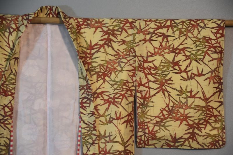 Bamboo Design Japanese Silk Haori Jacket - Image 6