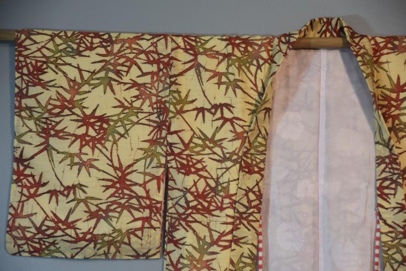 Bamboo Design Japanese Silk Haori Jacket - Image 5