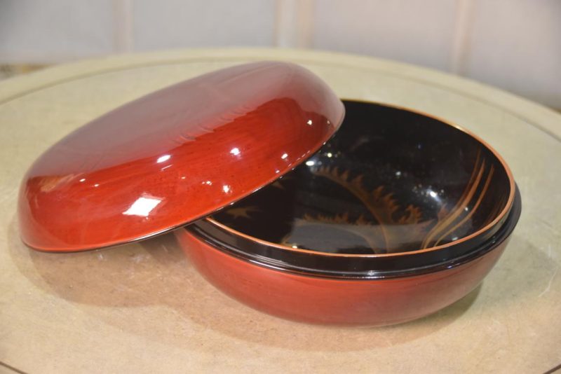 Japanese Maki-E Lacquer Bowl Width:235mm - Image 4