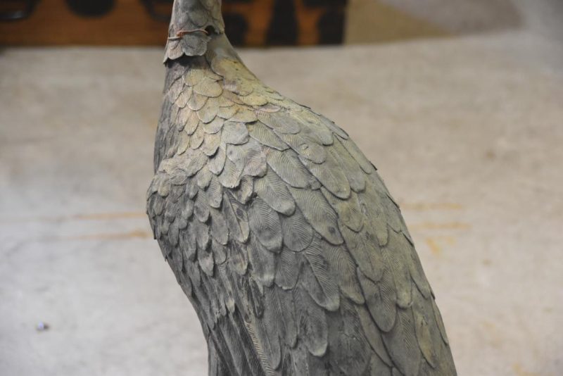 Japanese Bronze Garden Crane Height:1300mm - Image 7