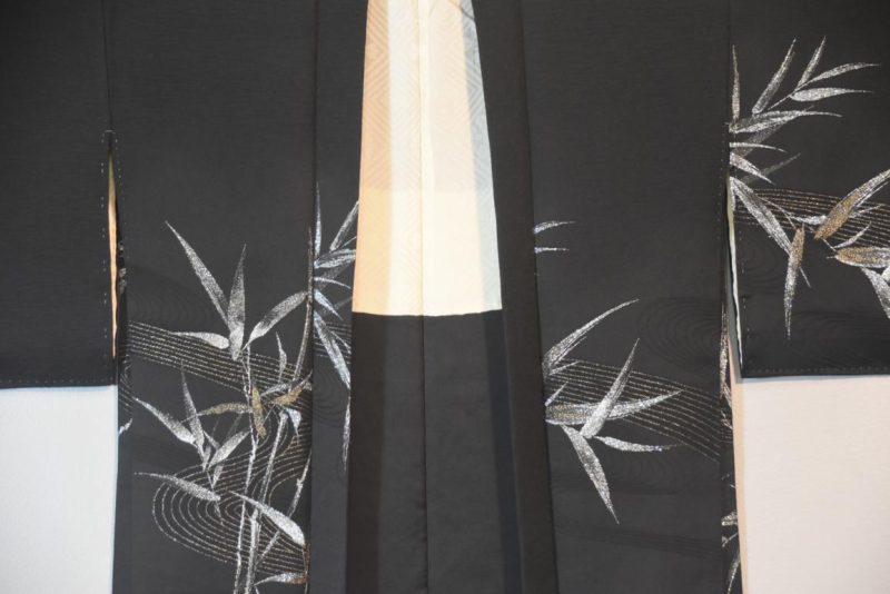 Black Metalic Thread Silk Haori Jacket - Image 6