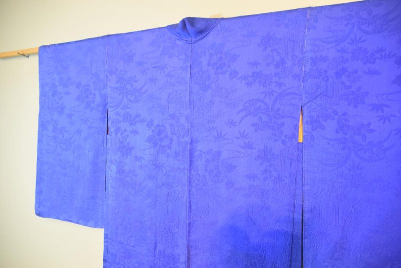 Rich Blue Silk Haori Jacket - Image 3