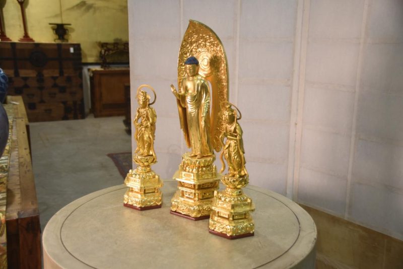 Japanese Gilded Amida San and 2  bodhisattvas Height:440mm - Image 6