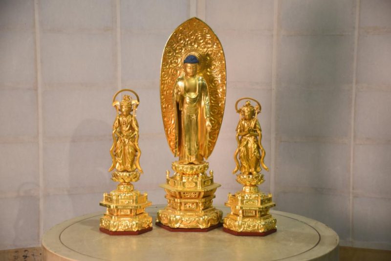 Japanese Gilded Amida San and 2  bodhisattvas Height:440mm