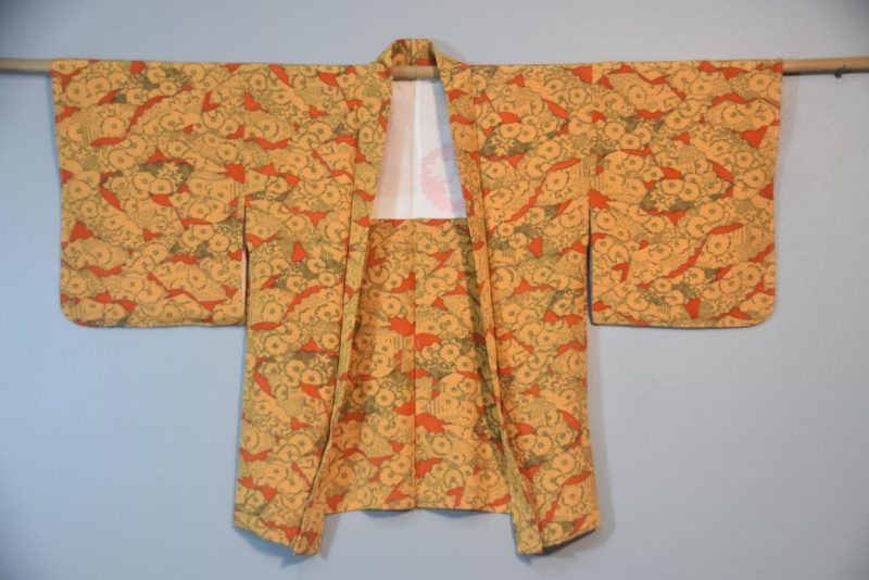 Japanese Fans Vintage Silk Haori Jacket - Image 3