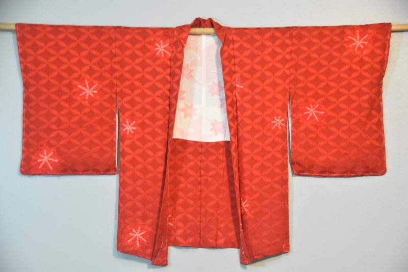 Rich Red Japanese Silk Haori Jacket - Image 4
