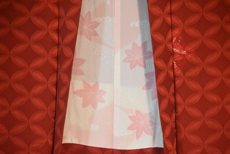 Rich Red Japanese Silk Haori Jacket - Image 3