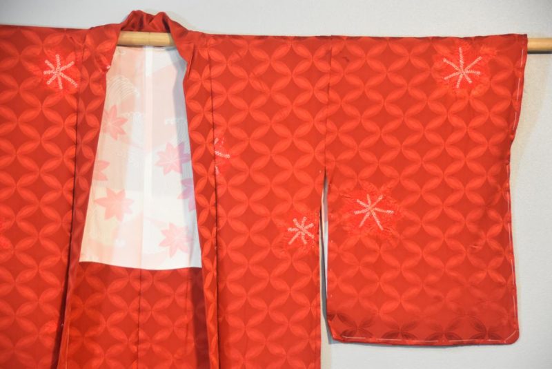 Rich Red Japanese Silk Haori Jacket - Image 6