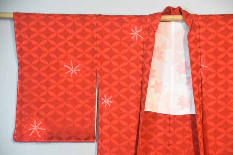 Rich Red Japanese Silk Haori Jacket - Image 5