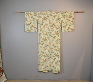 Bird and Blossom Japanese Vintage Silk Kimono