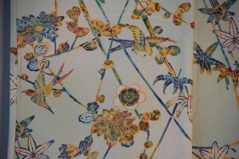Bird and Blossom Japanese Vintage Silk Kimono - Image 8