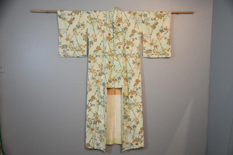 Bird and Blossom Japanese Vintage Silk Kimono - Image 6